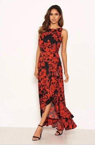 Paris red floral midaxi - ax,